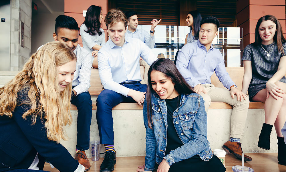 students in Goodes Hall