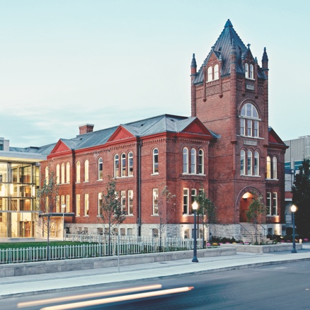 An exterior shot of Goodes Hall