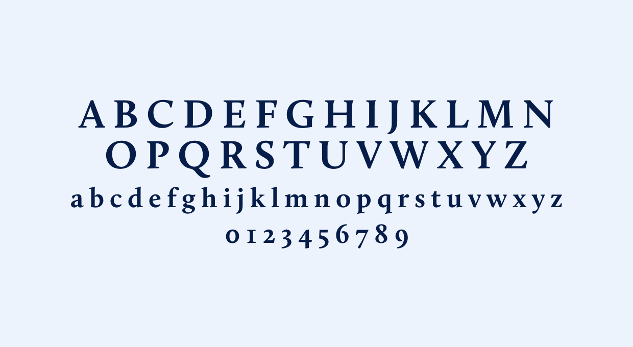 The Calluna Bold font character set