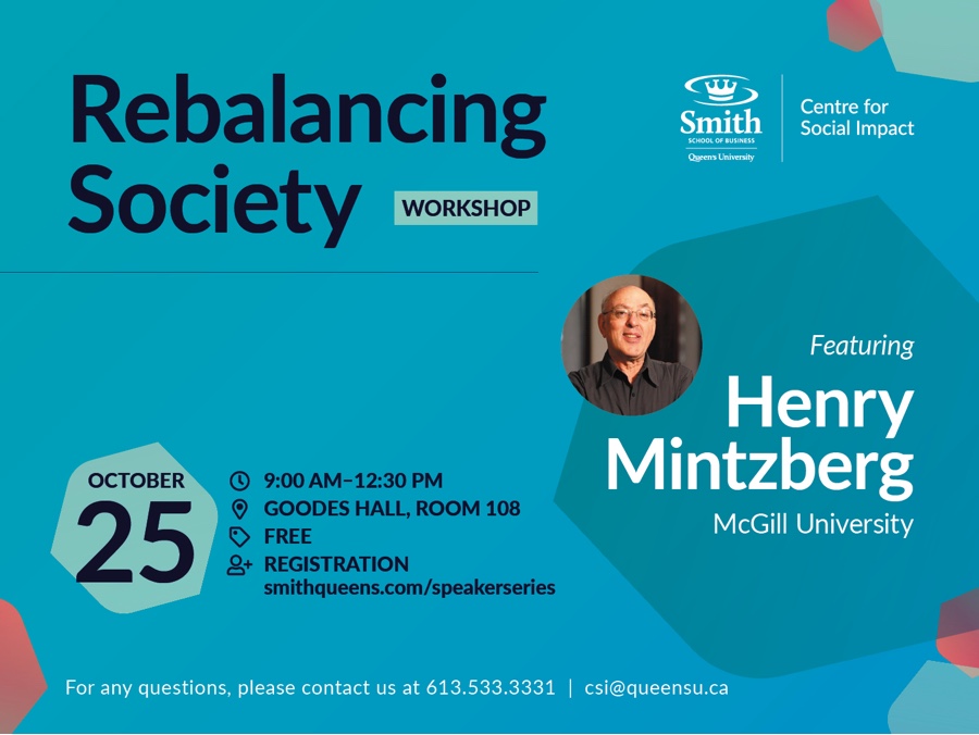 Event Announcement: "Rebalancing Society" featuring Henry Mintzberg