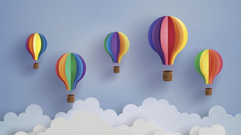 Illustration: Colourful paper air baloons