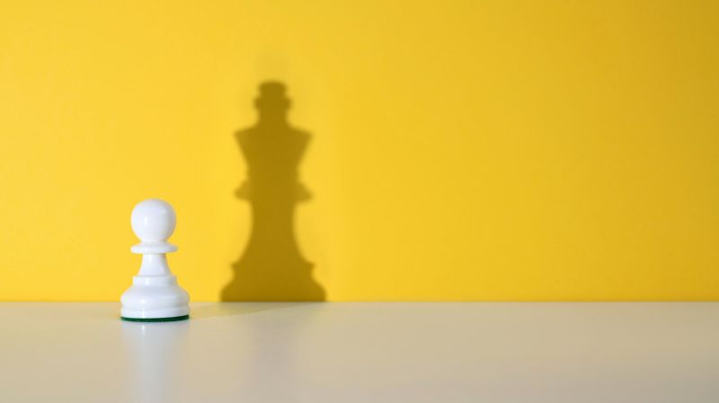 Chess game on the yellow background