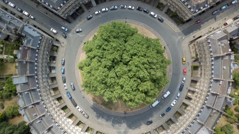 A roundabout called The Circus in Bath, UK.