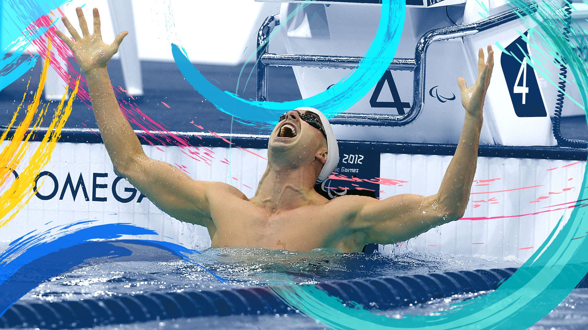 Benoît Huot celebrates after winning gold in the men’s 200m individual medley at the 2012 London Paralympics.