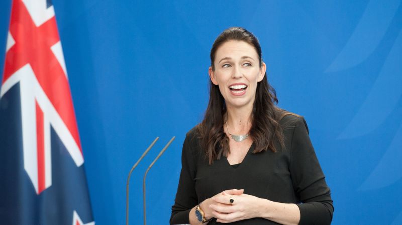 2018: Prime Minister of New Zealand, Jacinda Ardern, answering questions at a press conference at the German Chancellery in Berlin
