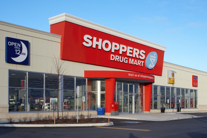 An exterior shot of a Shoppers Drug Mart store