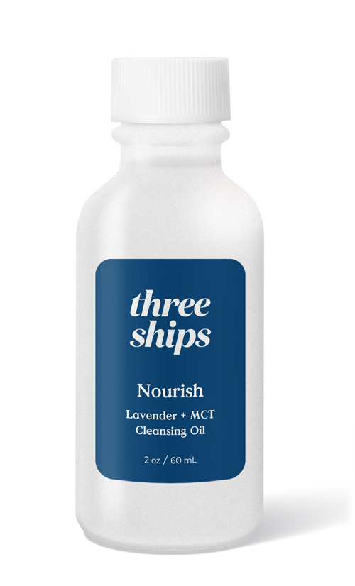 A bottle of "Nourish", a Three Ships product.