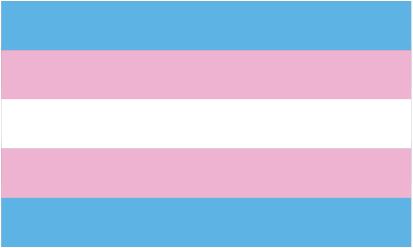 A center horizontal white stripe. Above and below the white stripe is a pale pink stripe, and following that a pale blue stripe.