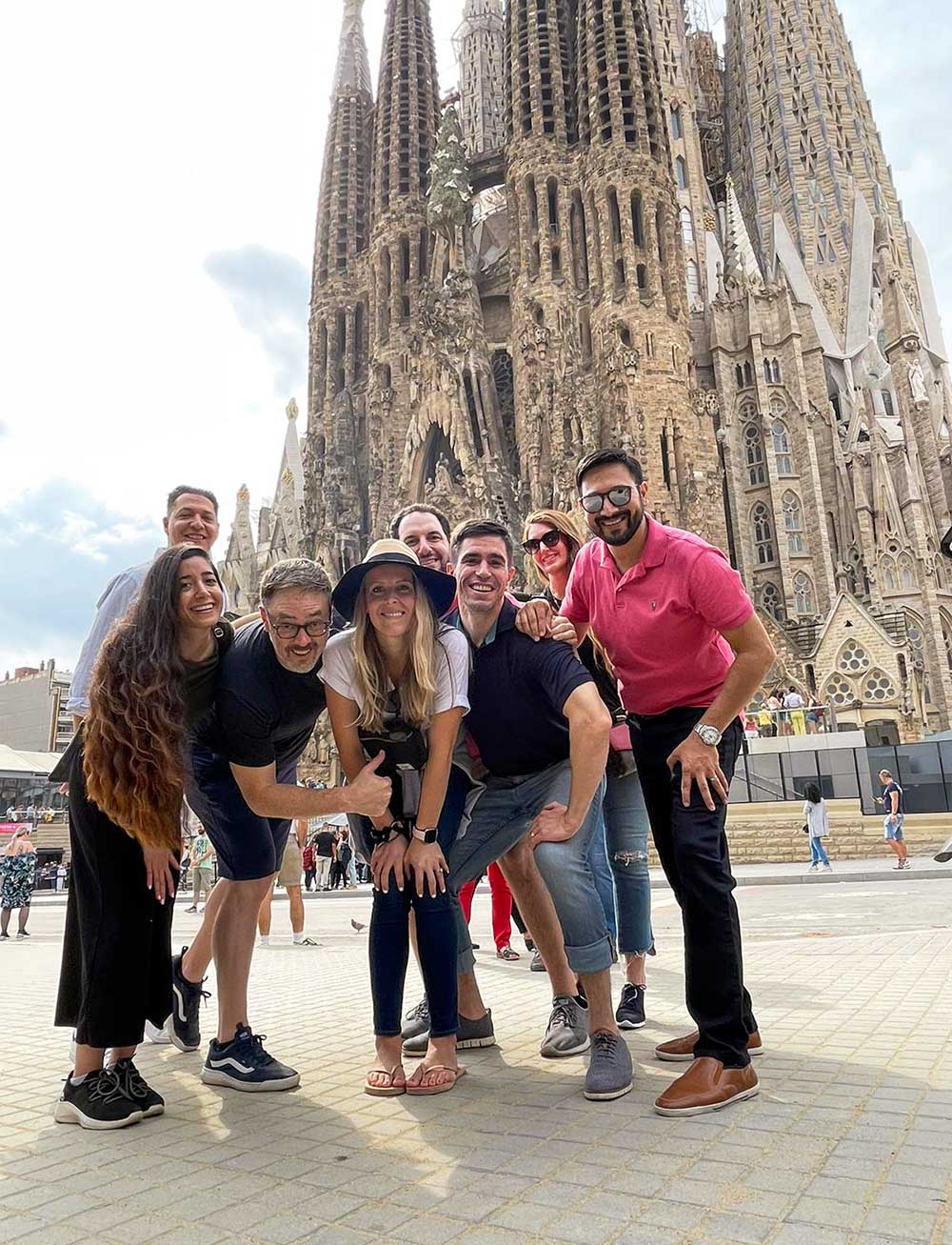 Students in front of Sagrada Familia in Barcelona