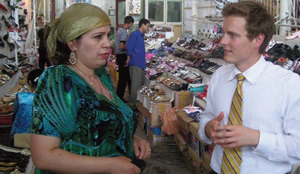 The Saidbarg market in downtown Dushanbe