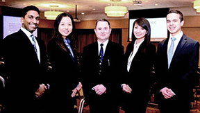 Som Ghosh, Ellen Xue, faculty advisor Philip Osanic, Donna Yan and Samuel Battista