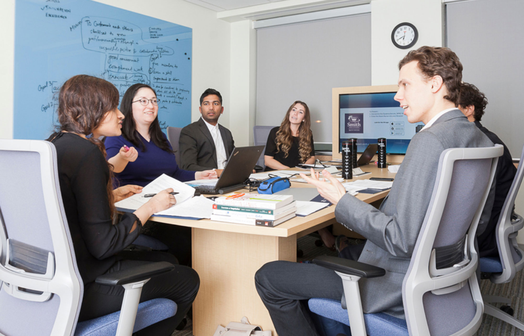 Inside a new MBA team room.