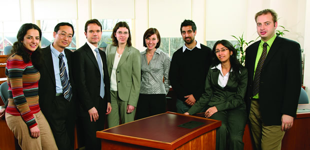 Jerry del Missier (third from left) with MBA students during his class visit