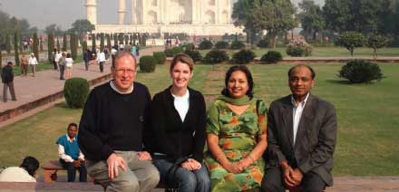 David Saunders and Angela James visit the Taj Mahal with BCom’08 Raghav Jindal’s parents, Dr. and Mrs. Jindal