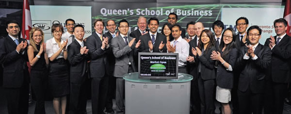 Stock market opening celebrates inaugural Master of Management in Finance class