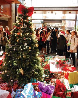 BMO Atrium filled with gifts for local children in need