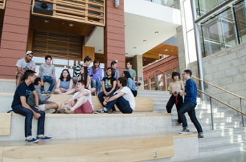 Venture for Canada Fellows take a break in the Goodes Commons