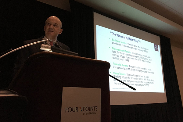 Smith faculty member Blair Robertson presents at the Business Forecast Luncheon 2017.