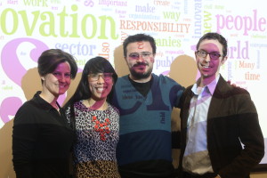 Speakers Tania Carnegie, Joyce Sou of the MaRS Centre for Impact Investing, Norm Tasevski of Venture Deli, and Adam Spence of the MaRS Centre’s Social Venture Exchange Project.