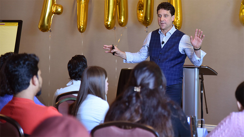 Libro President and CEO Shawn Good speaking to a group of MBA students